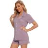 imageLeikar 2 Pack Button Up Pajama Set For Women Sleepwear Soft Pjs Bride PajamasBrickViolet