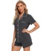 imageLeikar 2 Pack Button Up Pajama Set For Women Sleepwear Soft Pjs Bride PajamasBrownGrey