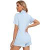 imageLeikar 2 Pack Button Up Pajama Set For Women Sleepwear Soft Pjs Bride PajamasLight BluePink