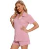 imageLeikar 2 Pack Button Up Pajama Set For Women Sleepwear Soft Pjs Bride PajamasLight BluePink