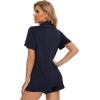 imageLeikar 2 Pack Button Up Pajama Set For Women Sleepwear Soft Pjs Bride PajamasNavyRose Red