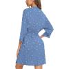 imageLeikar Short Robes For Women Soft Bathrobe Lightweight Bamboo Kimono Robes Ladies LoungewearBlue White Star