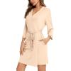 imageLeikar Short Robes For Women Soft Bathrobe Lightweight Bamboo Kimono Robes Ladies LoungewearSeashell