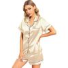 imageLeikar Silk Pajamas For Women Button Down Pajamas Satin PJ Set Soft SleepwearChampagne