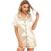 imageLeikar Silk Pajamas For Women Button Down Pajamas Satin PJ Set Soft SleepwearChampagne