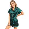 imageLeikar Silk Pajamas For Women Button Down Pajamas Satin PJ Set Soft SleepwearDark Green