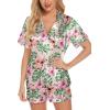 imageLeikar Silk Pajamas For Women Button Down Pajamas Satin PJ Set Soft SleepwearFloral Light Green
