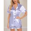 imageLeikar Silk Pajamas For Women Button Down Pajamas Satin PJ Set Soft SleepwearLavender