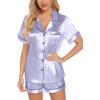 imageLeikar Silk Pajamas For Women Button Down Pajamas Satin PJ Set Soft SleepwearLavender