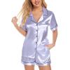 imageLeikar Silk Pajamas For Women Button Down Pajamas Satin PJ Set Soft SleepwearLavender