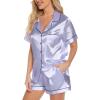 imageLeikar Silk Pajamas For Women Button Down Pajamas Satin PJ Set Soft SleepwearLavender