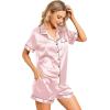imageLeikar Silk Pajamas For Women Button Down Pajamas Satin PJ Set Soft SleepwearPink