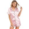 imageLeikar Silk Pajamas For Women Button Down Pajamas Satin PJ Set Soft SleepwearPink