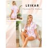 imageLeikar Silk Pajamas For Women Button Down Pajamas Satin PJ Set Soft SleepwearPink Stripe