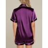 imageLeikar Silk Pajamas For Women Button Down Pajamas Satin PJ Set Soft SleepwearPurple