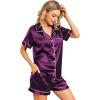 imageLeikar Silk Pajamas For Women Button Down Pajamas Satin PJ Set Soft SleepwearPurple