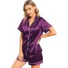 imageLeikar Silk Pajamas For Women Button Down Pajamas Satin PJ Set Soft SleepwearPurple