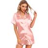 imageLeikar Silk Pajamas For Women Button Down Pajamas Satin PJ Set Soft SleepwearRose Gold