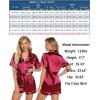imageLeikar Silk Pajamas For Women Button Down Pajamas Satin PJ Set Soft SleepwearWine Red