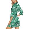 imageLeikar Silk Robe For Women Floral Kimono Bridesmaid Pajamas Satin Flower BathrobeFloral Green Leaf