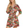 imageLeikar Silk Robe For Women Floral Kimono Bridesmaid Pajamas Satin Flower BathrobeFloral Orange