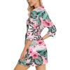 imageLeikar Silk Robe For Women Floral Kimono Bridesmaid Pajamas Satin Flower BathrobeFloral Pink