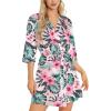 imageLeikar Silk Robe For Women Floral Kimono Bridesmaid Pajamas Satin Flower BathrobeFloral Pink