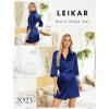 imageLeikar Silk Robe For Women Floral Kimono Bridesmaid Pajamas Satin Flower BathrobeNavy Blue