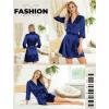 imageLeikar Silk Robe For Women Floral Kimono Bridesmaid Pajamas Satin Flower BathrobeNavy Blue