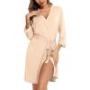 imageLeikar Short Robes For Women Soft Bathrobe Lightweight Bamboo Kimono Robes Ladies LoungewearSeashell