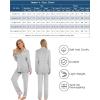 imageLeikar Button Up Pajama Set For Women Long Sleeve Shirt And Pajama Pants Soft Pjs Lounge SetsBeige Stripe