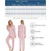 imageLeikar Button Up Pajama Set For Women Long Sleeve Shirt And Pajama Pants Soft Pjs Lounge SetsPink Plaid