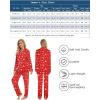 imageLeikar Button Up Pajama Set For Women Long Sleeve Shirt And Pajama Pants Soft Pjs Lounge SetsRed Elk
