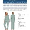 imageLeikar Button Up Pajama Set For Women Long Sleeve Shirt And Pajama Pants Soft Pjs Lounge SetsSage