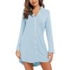 imageLeikar Maternity Nightgown For Women Nursing Pajamas Long Sleeve SleepshirtLong Sleevelight Blue