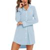 imageLeikar Maternity Nightgown For Women Nursing Pajamas Long Sleeve SleepshirtLong Sleevelight Blue