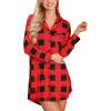 imageLeikar Maternity Nightgown For Women Nursing Pajamas Long Sleeve SleepshirtLong Sleevered Plaid