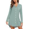 imageLeikar Maternity Nightgown For Women Nursing Pajamas Long Sleeve SleepshirtLong Sleevesage