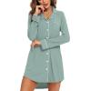 imageLeikar Maternity Nightgown For Women Nursing Pajamas Long Sleeve SleepshirtLong Sleevesage