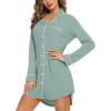 imageLeikar Maternity Nightgown For Women Nursing Pajamas Long Sleeve SleepshirtLong Sleevesage