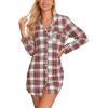 imageLeikar Maternity Nightgown For Women Nursing Pajamas Long Sleeve SleepshirtLong Sleevewhite Plaid