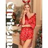 imageLeikar Satin Nightgown For Women 34 Sleeve Silk Night Shirts Button Down Pajamas Dress Boyfriend Sleepshirt SXXLRed Love