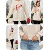 imageLeikar Christmas Sweatshirts For Women Retro Santa Hoodies Crewneck Pullover Sweater Holidays Fashion Outfits 2025Beige