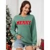 imageLeikar Christmas Sweatshirts For Women Retro Santa Hoodies Crewneck Pullover Sweater Holidays Fashion Outfits 2025Green