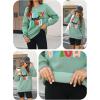 imageLeikar Christmas Sweatshirts For Women Retro Santa Hoodies Crewneck Pullover Sweater Holidays Fashion Outfits 2025Green