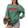 imageLeikar Christmas Sweatshirts For Women Retro Santa Hoodies Crewneck Pullover Sweater Holidays Fashion Outfits 2025Green