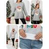 imageLeikar Christmas Sweatshirts For Women Retro Santa Hoodies Crewneck Pullover Sweater Holidays Fashion Outfits 2025Grey