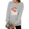 imageLeikar Christmas Sweatshirts For Women Retro Santa Hoodies Crewneck Pullover Sweater Holidays Fashion Outfits 2025Grey