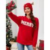 imageLeikar Christmas Sweatshirts For Women Retro Santa Hoodies Crewneck Pullover Sweater Holidays Fashion Outfits 2025Red