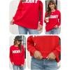 imageLeikar Christmas Sweatshirts For Women Retro Santa Hoodies Crewneck Pullover Sweater Holidays Fashion Outfits 2025Red